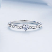 Load image into Gallery viewer, 925 Sterling Silver Oxidized Ring with Pavé Setting CZ, Size 6 for Women