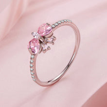 Load image into Gallery viewer, 925 Sterling Silver Plated White Gold 0.65cm Pendant Ring Size 6 for Women