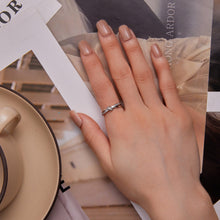 Load image into Gallery viewer, S925 Sterling Silver Oxidized Pavé Setting CZ Ring Size 6 for Women