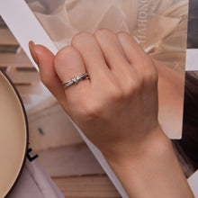 Load image into Gallery viewer, S925 Sterling Silver Oxidized Pavé Setting CZ Ring Size 6 for Women