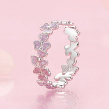 Load image into Gallery viewer, 925 Sterling Silver Enamel Platinum Plated Ring Size 6 for Women