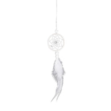 Load image into Gallery viewer, Dream Catcher Cars Rear View Mirror Mini Pure White Small Feather Wind Chimes Wall Hanging Decor Handmade Catcher Feather Wall Hanging Decorations Car Charm Ornament Pendant