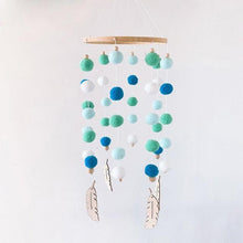 Load image into Gallery viewer, Dream Catcher Nordic Baby Room Wind Chime Bed Bell Decor Wool Ball Kids Bedroom Lovely Wooden Bead Bed Felt Baby Ceiling Mobiles Toys Infant Nursing Accessories Wall Hanging Decoration Ornaments Photography Prop