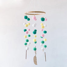 Load image into Gallery viewer, Dream Catcher Nordic Baby Room Wind Chime Bed Bell Decor Wool Ball Kids Bedroom Lovely Wooden Bead Bed Felt Baby Ceiling Mobiles Toys Infant Nursing Accessories Wall Hanging Decoration Ornaments Photography Prop