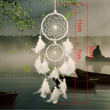 Load image into Gallery viewer, Dream Catcher Room Decor Feather Weaving Catching Up The Dream Angle Dreamcatcher Wind Chimes Indian Style Religious Mascot Dream Catcher for Bedroom, Handmade White Gold Feather Flowers Dream Catchers For Girls Kids Nursery Bedroom Wall Decor Festival