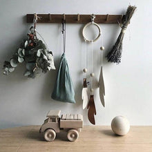 Load image into Gallery viewer, Dream Catchers with Golden Shining Lace & Bells Nordic Hollow Wooden Feather Hanging Ornaments For Baby Kids Room Wall Hanging Decorative Feathers Wedding Decorations Nursery Decor