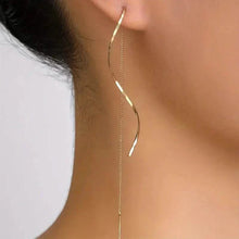 Load image into Gallery viewer, Drop Earrings Golden S Design