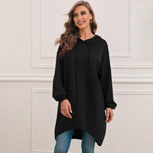 Load image into Gallery viewer, Drop Shoulder Dip Hem Thermal Longline Hoodie