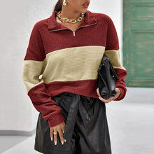 Load image into Gallery viewer, Drop Shoulder Two Tone Textured Half Placket Pullover