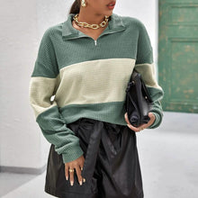 Load image into Gallery viewer, Drop Shoulder Two Tone Textured Half Placket Pullover