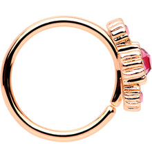 Load image into Gallery viewer, 20G Pink CZ Gem Rose Gold IP Triplet Seamless Circular Ring