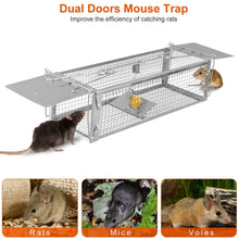 Load image into Gallery viewer, Dual Door Rat Trap Cage Humane with 2 Detachable U Shape Rod