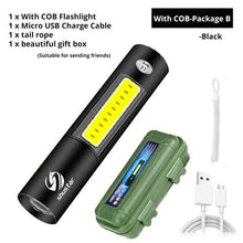 Load image into Gallery viewer, Dual Power LED Flashlight With Pure Beam Slide Focus Waterproof Rechargeable LED USB Telescopic Zoom Portable Flashlight For Night Lighting Night Riding Camping High-Powered Flash Lights