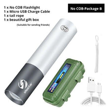Load image into Gallery viewer, Dual Power LED Flashlight With Pure Beam Slide Focus Waterproof Rechargeable LED USB Telescopic Zoom Portable Flashlight For Night Lighting Night Riding Camping High-Powered Flash Lights