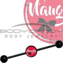 Load image into Gallery viewer, 14G Naughty Holiday Black Industrial Barbell 37mm