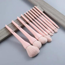 Load image into Gallery viewer, Durable 10pcs Natural Hair Colorful Makeup Brushes Professional Foundation Powder Blush Eyeshadow Eyebrow Blending Brush Set