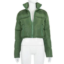 Load image into Gallery viewer, Durable Faux PU Leather Bubble Puffer Winter Warm Jacket Women Coats Long Sleeve Outerwear Zipper Casual Slim jacket