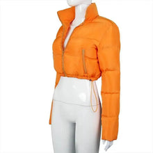 Load image into Gallery viewer, Durable Faux PU Leather Bubble Puffer Winter Warm Jacket Women Coats Long Sleeve Outerwear Zipper Casual Slim jacket