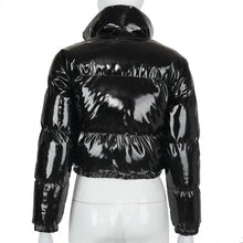 Load image into Gallery viewer, Durable Faux PU Leather Bubble Puffer Winter Warm Jacket Women Coats Long Sleeve Outerwear Zipper Casual Slim jacket