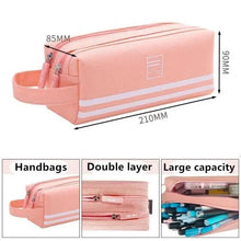 Load image into Gallery viewer, Durable Simple Large Capacity School Stationery Double Layer Case Students Unique Design High Quality Office Handbag Pencil Case