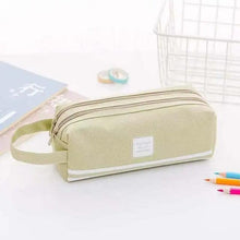 Load image into Gallery viewer, Durable Simple Large Capacity School Stationery Double Layer Case Students Unique Design High Quality Office Handbag Pencil Case