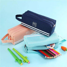 Load image into Gallery viewer, Durable Simple Large Capacity School Stationery Double Layer Case Students Unique Design High Quality Office Handbag Pencil Case