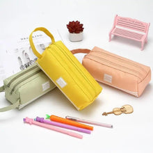 Load image into Gallery viewer, Durable Simple Large Capacity School Stationery Double Layer Case Students Unique Design High Quality Office Handbag Pencil Case