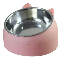 Load image into Gallery viewer, Durable Stainless Steel Cat Small Pet Bowl Easy Clean Cute Cat Feeding Bowls Drinking Water Feeder Tilt Dish For Pets