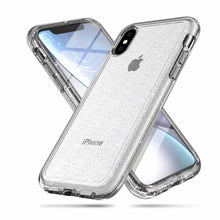 Load image into Gallery viewer, Durable Ultra Hard Shockproof Glitter Transparent Case for iPhone 14 Pro Max 13 12 11 XS XR X 8 7 6 Plus Sparkle Cover Soft Slim Fit All-round Protection Cute Transparent Shiny Star Phone Case for iPhone