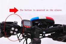 Load image into Gallery viewer, Durable Waterproof Multifunction Cycle Lamp 4 Loud Siren Sound Trumpet Police 6 LED Light Electronic Siren Bike Bell Battery Bike Bicycle Police Strobe Blue Red Bicycle Safety Light Loud Siren Sound Cycling Horn Bells