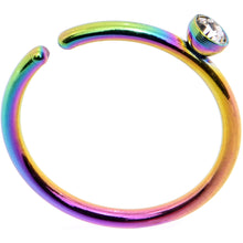Load image into Gallery viewer, 20G 5/16 Clear Gem Rainbow IP Seamless Circular Ring