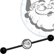 Load image into Gallery viewer, 14G Christmas Retro Santa Ho Ho Ho Black Industrial Barbell 37mm