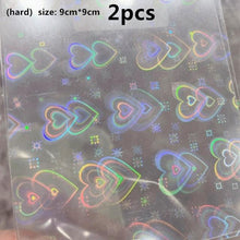 Load image into Gallery viewer, Dynamic Heart 3D Nail Stickers Holographic Adhesive Sliders Gradient Nail Art Accessories Flashing Heart Decals Tattoos Kids Nails Art Decoration Nail Strips Shiny French Tip Guides Stickers French Nail Stickers Form Fringe Guides