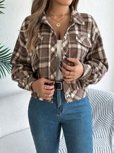 Load image into Gallery viewer, Classic Plaid Button Up Long Sleeve Jacket Women Cozy Trendy Everyday Wear Simple Jacket