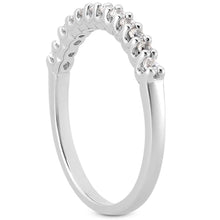 Load image into Gallery viewer, 14k White Gold Fancy U Setting Shared Prong Diamond Wedding Ring Band