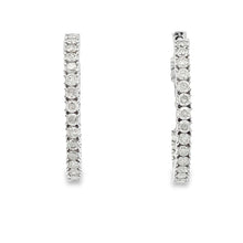 Load image into Gallery viewer, 1.53ct Diamond Hoop Earrings 10KT White Gold