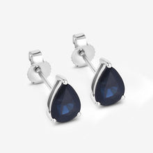 Load image into Gallery viewer, 1.60 Carat Genuine Blue Sapphire 10K White Gold Earrings