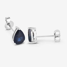 Load image into Gallery viewer, 1.60 Carat Genuine Blue Sapphire 10K White Gold Earrings