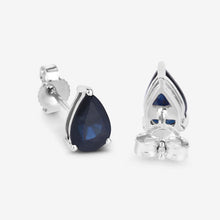 Load image into Gallery viewer, 1.60 Carat Genuine Blue Sapphire 10K White Gold Earrings