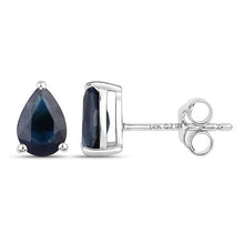 Load image into Gallery viewer, 1.60 Carat Genuine Blue Sapphire 14K White Gold Earrings
