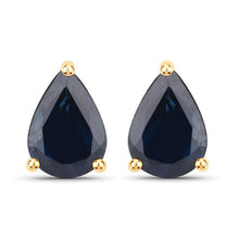 Load image into Gallery viewer, 1.60 Carat Genuine Blue Sapphire 14K Yellow Gold Earrings
