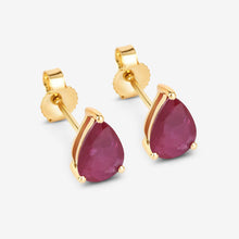 Load image into Gallery viewer, 1.60 Carat Genuine Ruby 10K Yellow Gold Earrings
