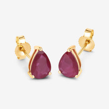 Load image into Gallery viewer, 1.60 Carat Genuine Ruby 10K Yellow Gold Earrings