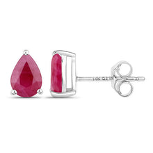 Load image into Gallery viewer, 1.60 Carat Genuine Ruby 14K White Gold Earrings