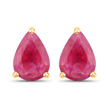 Load image into Gallery viewer, 1.60 Carat Genuine Ruby 14K Yellow Gold Earrings