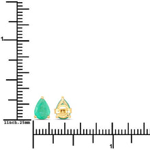 Load image into Gallery viewer, 1.30 Carat Genuine Zambian Emerald 10K Yellow Gold Earrings
