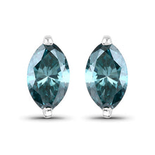 Load image into Gallery viewer, 0.69 Carat Genuine Blue Diamond 14K White Gold Earrings