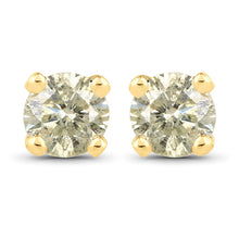Load image into Gallery viewer, 0.92 Carat Genuine LB Diamond 14K Yellow Gold Earrings