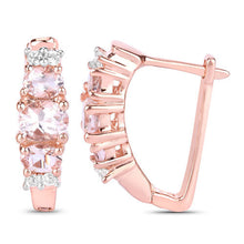 Load image into Gallery viewer, 1.32 Carat Genuine Morganite and White Topaz .925 Sterling Silver Earrings