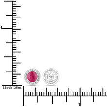 Load image into Gallery viewer, 1.22 Carat Genuine Ruby and White Diamond 14K White Gold Earrings